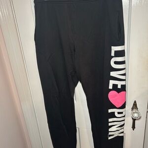 Victoria's Secret PINK Black Love Pink Sweatpants